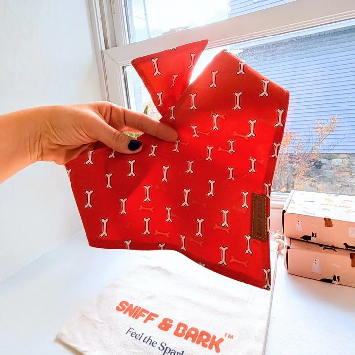 Coral Fetch Flairtie™ Bandana – 100% Cotton Bandana Sniff & Bark™