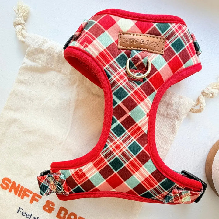 Garnet Plaid No Pull Harness – Adjustable Bliss (D-ring) – Sniff & Bark dog accessory