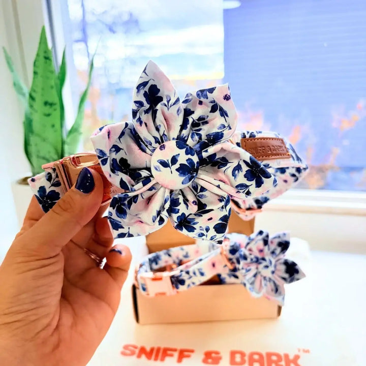 Ink Ivy Bloom Signature Band™ + Slide-On Bloomtie™ Flower Collar Sniff & Bark™