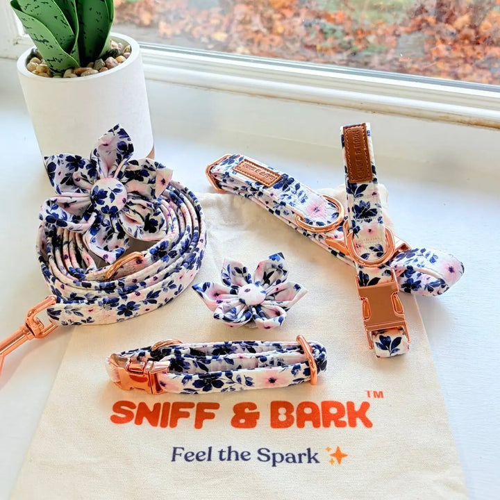 Ink Ivy Bloom Signature Band™ + Slide-On Bloomtie™ + Joyline™ Flower Collar & Leash Set Sniff & Bark™
