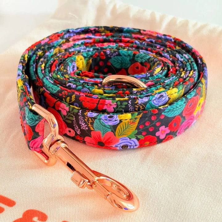 Midnight Floral Joyline™ Leash – 100 % Cotton Shell Leash Sniff & Bark™