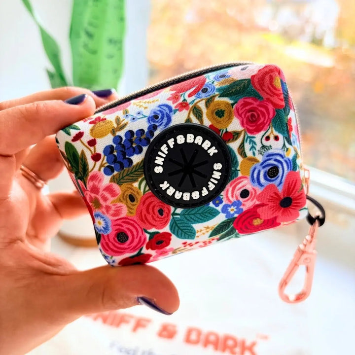 Morning Floral GlamGo™ – Poop Bag Case – Posh Exits Poop Bag Holder Sniff & Bark™