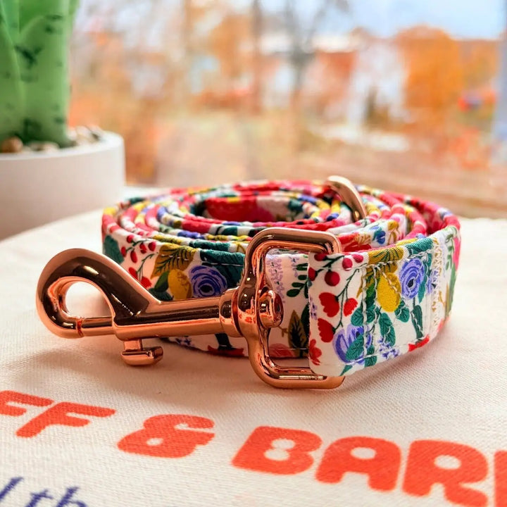 Morning Floral Joyline™ Leash – 100 % Cotton Shell Leash Sniff & Bark™