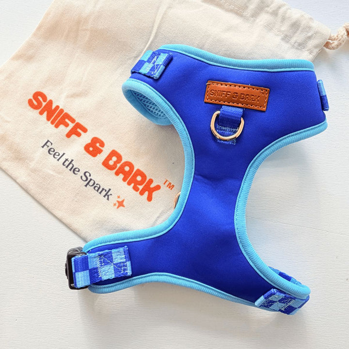 Checker Blue AllSet™ Harness – Adjustable Bliss (D Ring) Harness Sniff & Bark™