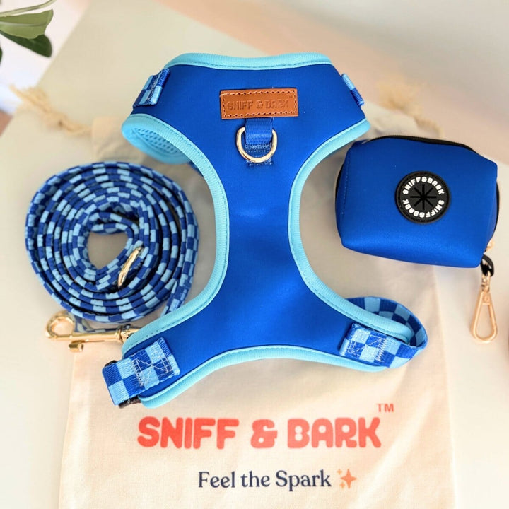 Checker Blue AllSet™ Harness Matching Bundle (D Ring) Bundle Sniff & Bark™