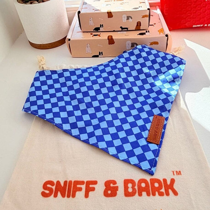 Checker Blue Dappertie™ - Mega Bundle Match (D Ring) Bow Mega Bundles Sniff & Bark™