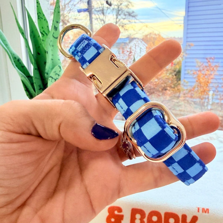 Checker Blue Dappertie™ - Mega Bundle Match (D Ring) Bow Mega Bundles Sniff & Bark™