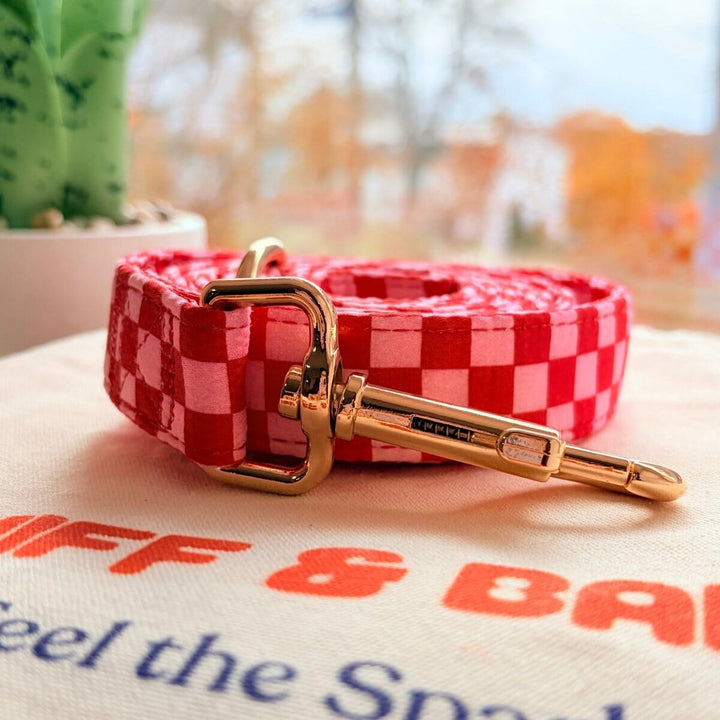 Checker Pink Joyline™ Leash – 100 % Cotton Shell Leash Sniff & Bark™