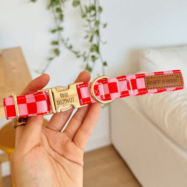 Checker Pink Signature Band™ - Crafted Collar Collar Only Sniff & Bark™
