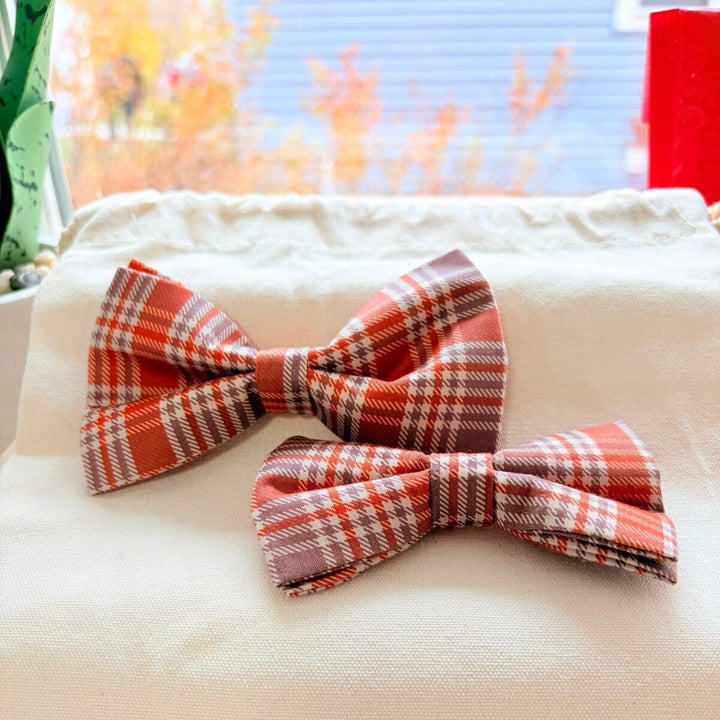 Maple Plaid Dappertie™ – Sleek Slide-On Bowtie Bowties Sniff & Bark™