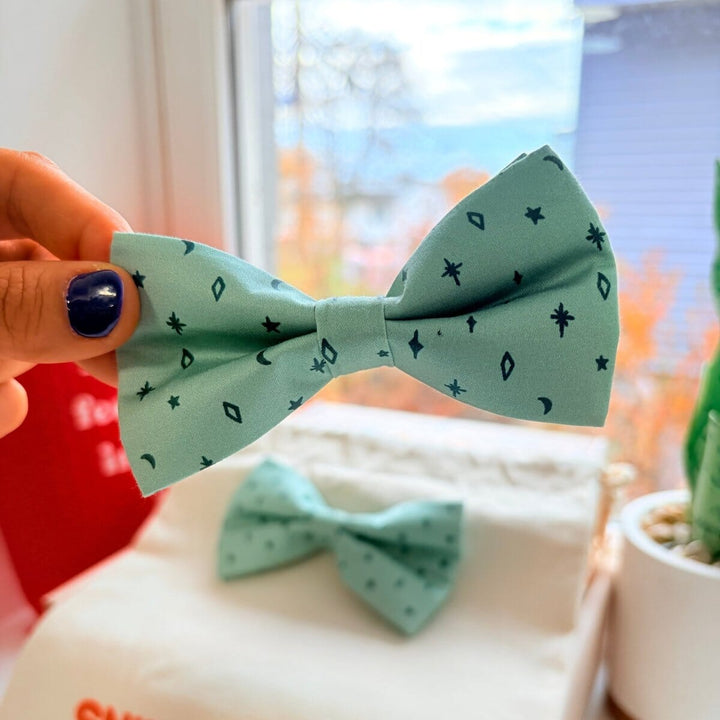 Teal Stars Dappertie™ - Mega Bundle Match (D Ring) Bow Mega Bundles Sniff & Bark™