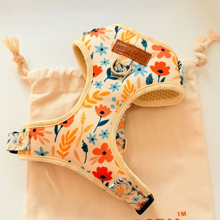 Yellow Floral AllSet™ Harness – Adjustable Bliss (D Ring) Harness Sniff & Bark™