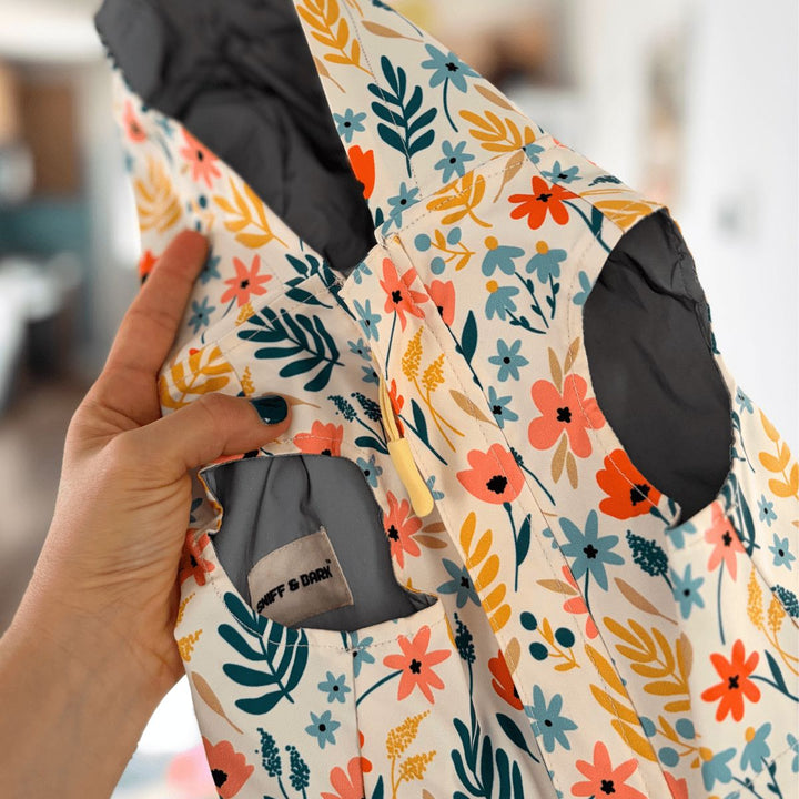 Yellow Floral Reversible Zoomies Rain Vest™ Zoomies Rain Vest Sniff & Bark™