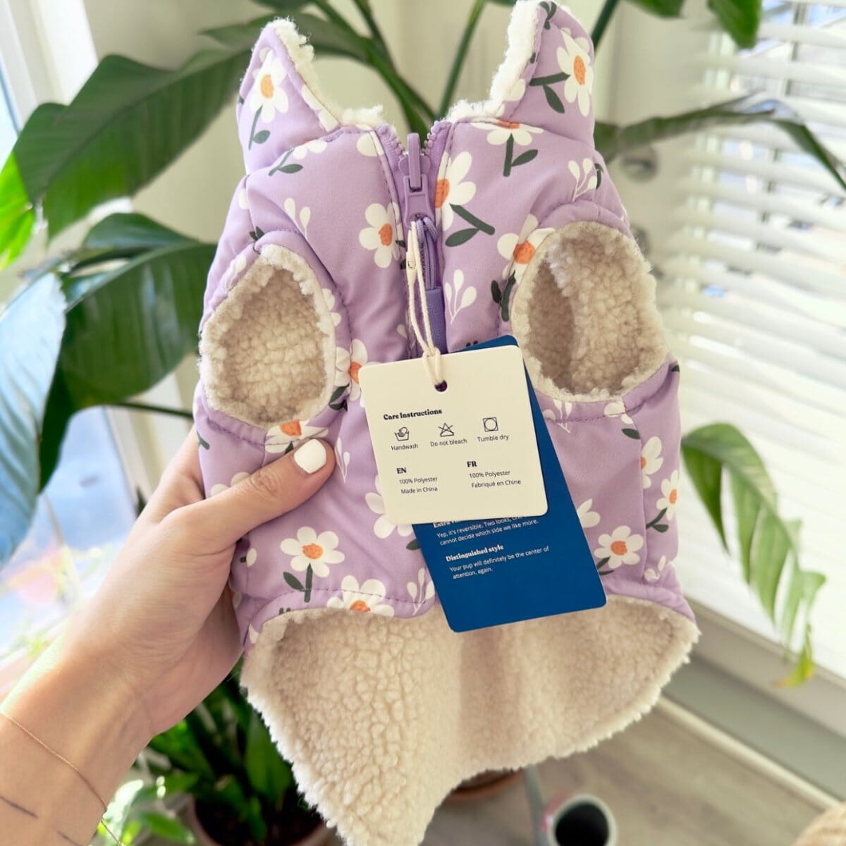 Purple Daisy Reversible Cozy Fleece Vest™ Cozy Fleece Sniff & Bark™ 